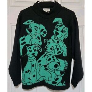 Jon Tagia Pret A Porter 101 Dalmatians Sweatshirt Pure Virgin Wool Vintage Sz M